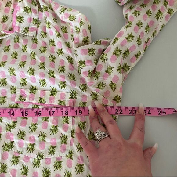 VICTORIAS SECRET Pineapple Print Button Front Pajama Top - Picture 9 of 11